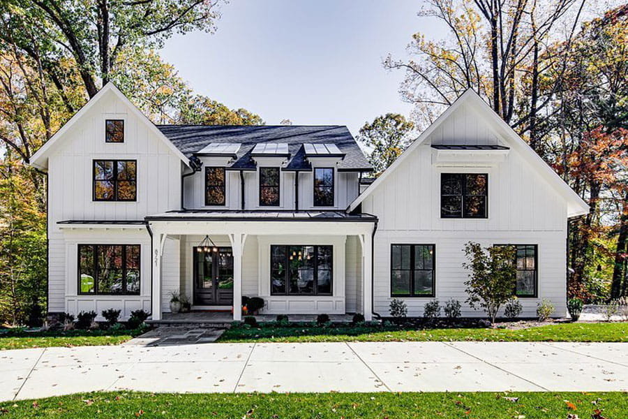 a modern farmhouse exterior