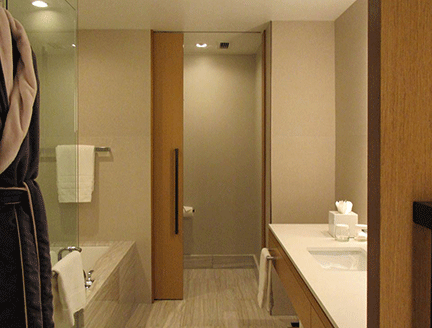 Wall-tall pocket door.